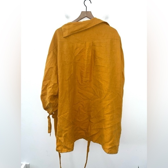 POSSE 100% Linen Golden Yellow One Size Coverup - Picture 5 of 7